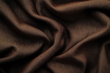 Dark brown fabric texture material fabric background , ai