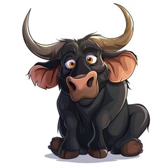 Buffalo Trust emotion fantasy animal cartoon isolated whitebackground