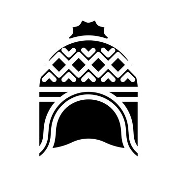 Chullo hat. vector single icon with a solid style. suitable for any purpose. for example: website design, mobile app design, logo, etc.