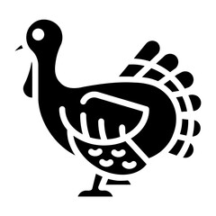turkey cock. vector single icon with a solid style. suitable for any purpose. for example: website design, mobile app design, logo, etc.