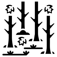 woodland. vector single icon with a solid style. suitable for any purpose. for example: website design, mobile app design, logo, etc.