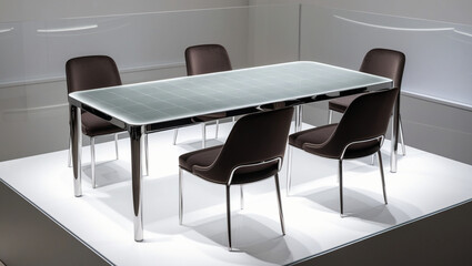Modern designer table located over transparent background,