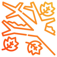 branch tree. vector single icon with a dashed line gradient style. suitable for any purpose. for example: website design, mobile app design, logo, etc.