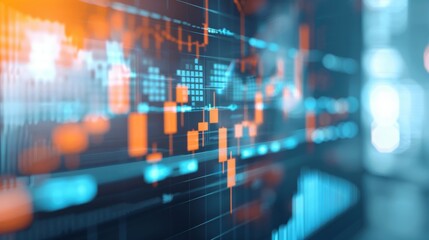 Fototapeta premium Futuristic Financial Insights, an abstract representation of innovative technology in finance, featuring a minimalist design with open space for creative interpretation and clarity.