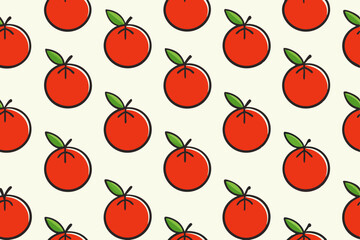 Seamless line pattern with tomato art vector illustration