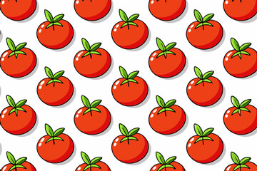 Seamless line pattern with tomato art vector illustration