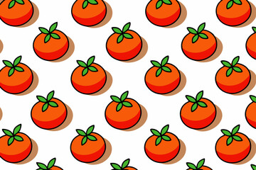 Seamless line pattern with tomato art vector illustration