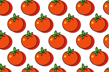 Seamless line pattern with tomato art vector illustration