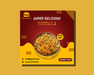 restaurant noodles poster template
