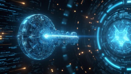 Digital Key Concept with Futuristic Keyhole Design