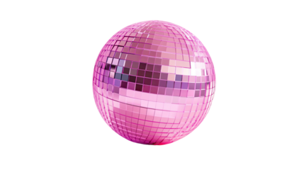 Pink disco ball transparent background