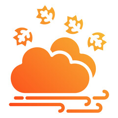 windy weather. vector single icon with a solid gradient style. suitable for any purpose. for example: website design, mobile app design, logo, etc.