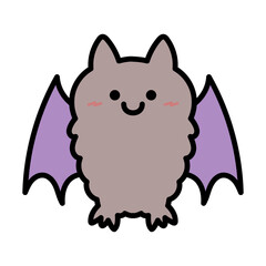 シンプルなゆるかわスマイルコウモリ⭐︎PNG