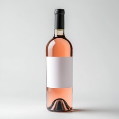 White labeled rose wine bottle 