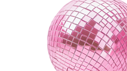 Pink disco ball transparent background