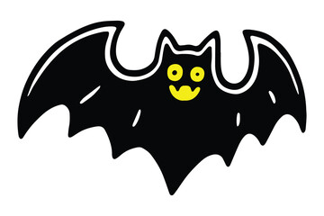 Halloween bat icon illustration
