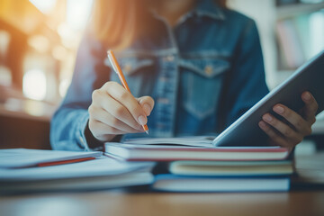 Student Studying with Technology