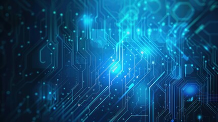 Fototapeta premium Abstract Blue Digital Circuitry Background