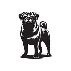 Pug Dog Illustration silhouette vector
