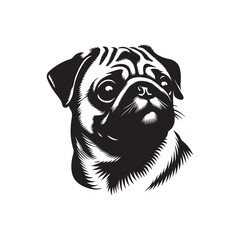 Pug Dog Illustration silhouette vector