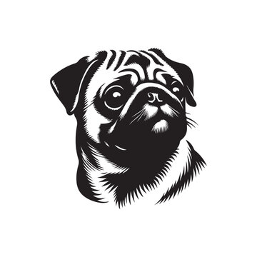 recommend clip art: Pug Dog Illustration silhouette vector