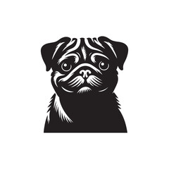 Pug Dog Illustration silhouette vector