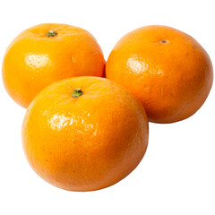 Ripe, juicy oranges isolated on white, perfect for healthy diet and refreshing juice