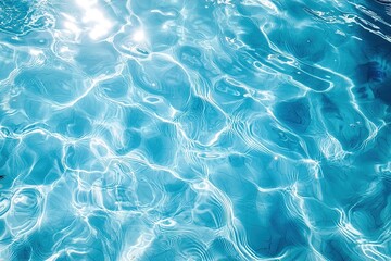 Fototapeta premium Sunlight reflects off ripples on blue water surface creating an abstract pattern. Illustration for backgrounds, summer designs or wellness and relaxation concepts.