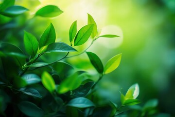 Nature of green leaf in garden at summer. Natural green leaves plants using as spring background cover page greenery environment ecology wallpaper , ai