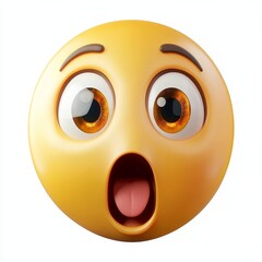 Fototapeta premium Surprised face emoji with mouth agape 