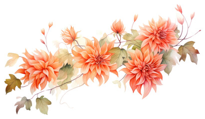 Obraz premium PNG Dahlia flower plant leaf.