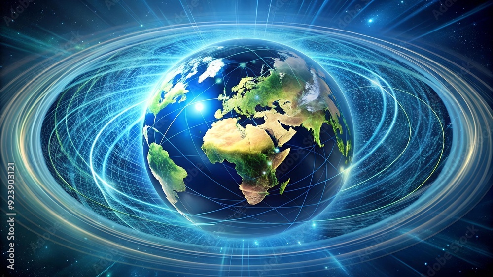 Wall mural a conceptual visualization of interconnectedness in the digital age ai generated