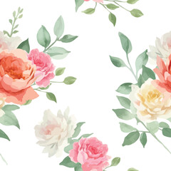 Watercolor flower seamless pattern