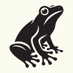 Frog line art Vector Illustration Black silhouette