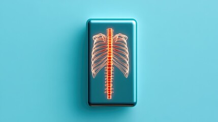 A creative illustration of a human ribcage on a vibrant background, perfect for medical or educational purposes.