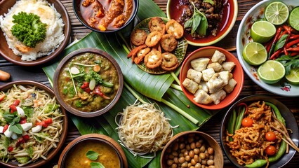 Thai food background AI generated