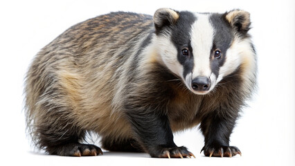 Naklejka premium Forest badger, cutout, transparent background, png, forest, fur, advertisement, banner, poster, animal, forest 
