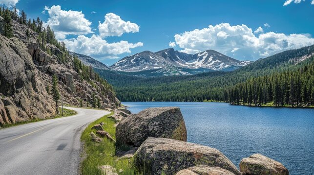Mt. Evans Colorado Summit: Scenic View of Echo Lake from Alpine Highway