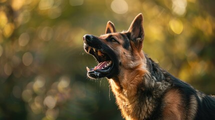 German Shepherd with Mouth Open