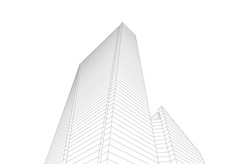 abstract architecture vector 3d illustration 