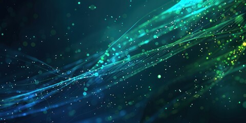 Abstract Green and Blue Wave Pattern