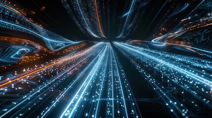 Abstract Digital Stream of Data and Light