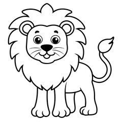 Obraz premium lion cartoon isolated on white