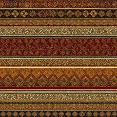 A close-up of a vibrant red and gold striped fabric pattern, perfect for use in designs, prints, or crafts