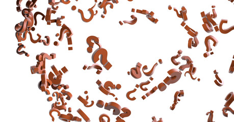 question marks background. 3D Rendering.