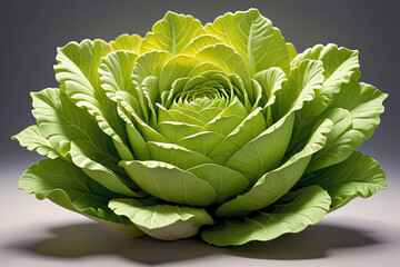 Fototapeta premium Lush Green Cabbage Displayed Elegantly Against a Dark Background