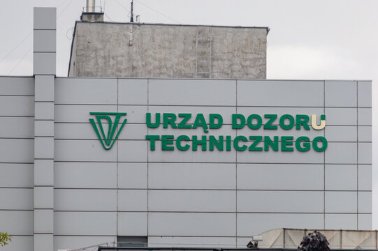 Warsaw, Poland - June 22, 2024: Logo and sign of Urzad Dozoru Technicznego (UDT).