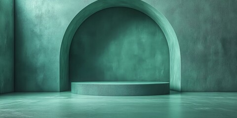 Abstract Green Studio Background Designed for Product Showcase and Copy Space, Ideal for Blog Posts and Editorial Content
