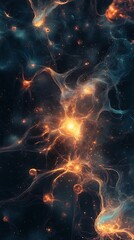 Fototapeta premium Glowing Orbs and Filamentous Structures in a Cosmic Setting