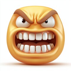 Naklejka premium Grimacing face emoji with clenched teeth 